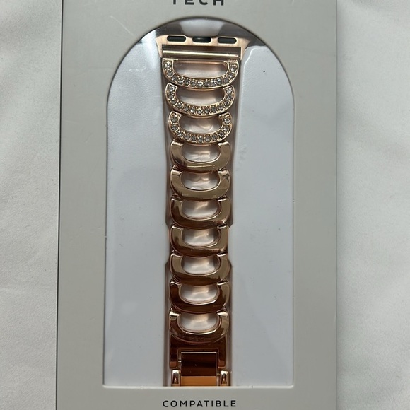Royal Tech Rose Gold  Bead Bling Apple Watch Band Compatible 38/40/41 - Picture 2 of 7